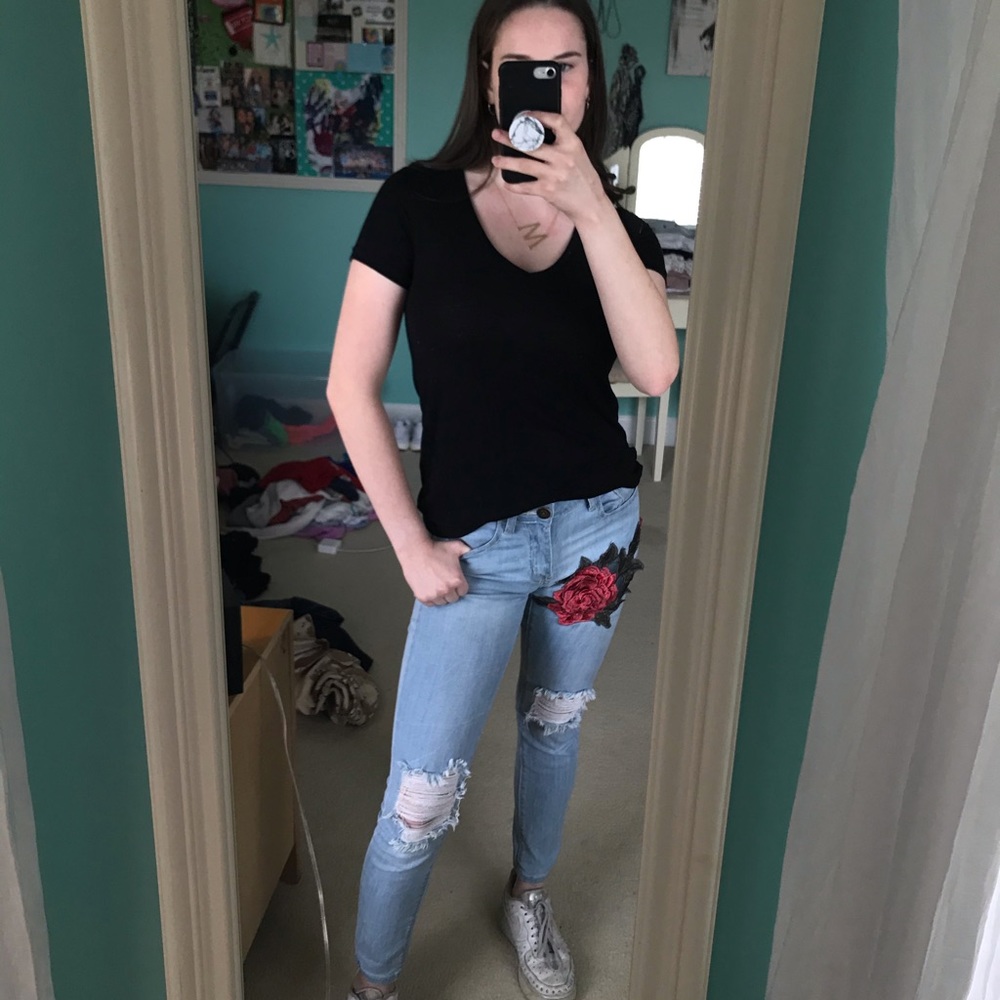 BP plain black v neck sz s